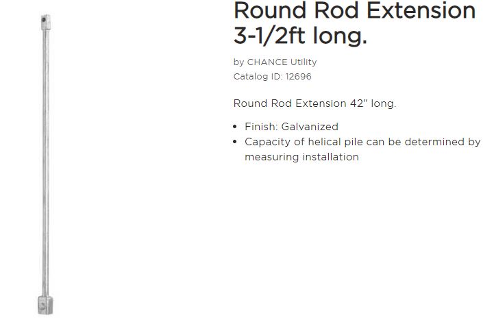 1.25inx3.5' Round Rod Ext